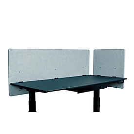 Schreibtisch-Trennwand Luxor, für Plattenstärke bis 40 mm, Klammerbefestigung, B 1600 x T 20 x H 600 mm, ca. 9 kg, recycelte Materialien, hellgrau