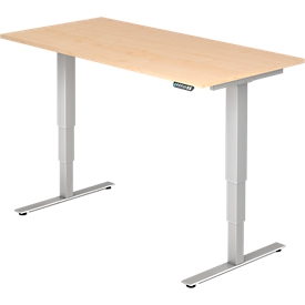 Schreibtisch ULM, elektrisch, höhenverstellbar, B 1600 mm, Ahorn-Dekor