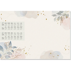 Schreibunterlage Sigel Pastel Garden, A2, 30 Blatt mit Motiv, mehrsprachiges 2-Jahres-Kalendarium für 2026-2027, FSC®-Mix Papier, mehrfarbig