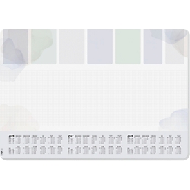 Schreibunterlage Sigel Pastel Planner, A2, 30 Blatt mit Linienraster, mehrsprachiges 3-Jahres-Kalendarium für 2026-2028, FSC®-Mix Papier, mehrfarbig
