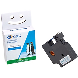 Schrijftape G&amp;G, compatibel met Dymo D1/S0720540/45014, blauw op wit, zelfklevend, kunststof, L 7 m x B 12 mm, 1 stuk