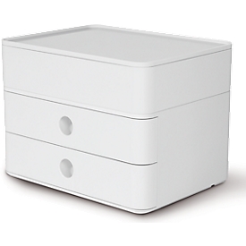 Schubladenbox HAN Allison Smart-Box Plus, 2 Schübe mit Trennwänden, Utensilienbox, stapelb., ABS-Kunststoff, weiss