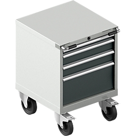Schubladenschrank mit Rollen WSK 27-27, 4 Schübe, bis 75 kg, B 564 x T 572 x H 770 mm, lichtgrau/anthrazitgrau