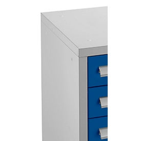 Schubladenschrank SF 70, 7 Schübe, alusilber/enzianblau