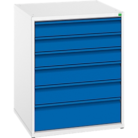 Schubladenschrank Verso, 6 Schubladen, Breite 650 mm, mit Schloss
