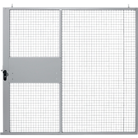 Schuifdeur, voor gaas scheidingswandsysteem, B 2238 x H 2110 mm, licht zilverkleurig