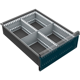 Schuifladeonderverdeling, 4 vakken, 150-240 mm