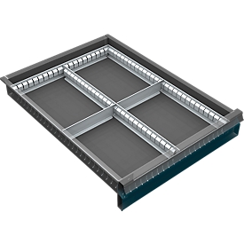 Schuifladeonderverdeling, 4 vakken, 60-120 mm