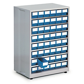 Schuifladestelling, met 48 schuifladen, blauw
