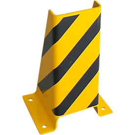 Schulte Lagertechnik Coin de protection en U pour rayonnages à palettes, H 400 mm, dimension d'ouverture 155 mm, jaune/noir