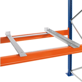 Schulte Lagertechnik Containerauflagen-Set für Palettenregale, B 1200 x T 800 mm, für Holmtiefe 50 mm, verzinkt