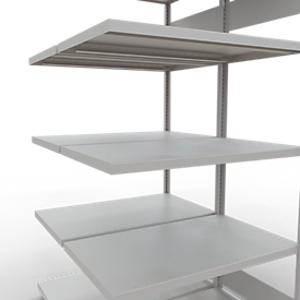 SCHULTE Lagertechnik - Dubbel legbordstelling. Type 250 kg - 2000x1000x2x600 mm, 10 schappen