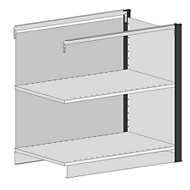 Schulte Lagertechnik Mittelmodul für erweiterbares Thekensystem MULTIplus, 1 Modulrahmen, Breite Aufsatz 1006 mm, ohne Arbeitsplatte