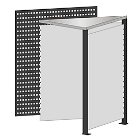 Schulte Lagertechnik Module d'angle pour système de comptoir extensible MULTIplus, 1 cadre de module, 1 panneau de fermeture, largeur rehausse 780 mm, avec plan de travail
