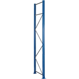 Schulte Lagertechnik Montant pour rayonnage à palettes S610-M18-U, non monté, P 800 x H 2000 mm, largeur des montants 76 mm, bleu/zingué
