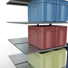 SCHULTE Lagertechnik - Rayonnage double emboîtable Modèle 150 - 2500x1000x2x600 mm 2x6 tablettes