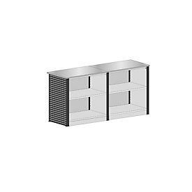 Schulte Lagertechnik système de comptoir extensible MULTIplus Set 1, droit, 1 x module de départ/1 x module d'extrémité, avec plans de travail