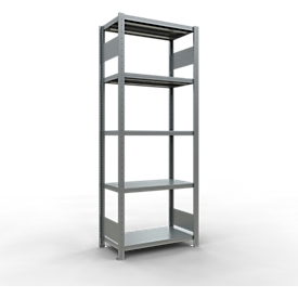 Schulte Lagertechnik Système de rayonnage à tablettes emboîtables MULTIplus 250, rayonnage de base, verrou de longueur, 2000x750x400 mm, 5 tablettes, galvanisé