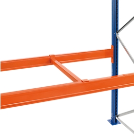 Schulte Lagertechnik Versenkte Tiefenauflage, für Spanplatten 38 mm, Holmtiefe 50 mm, Rahmentiefe 800 mm, orange, 1 Stück