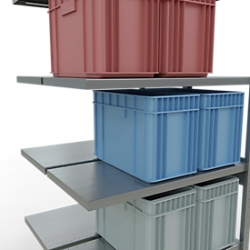 SCHULTE Technique de Stockage - Double montage enfichable. Type 250 kg - 2500x1000x2x500 mm, 12 tablettes