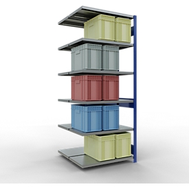 SCHULTE Technique de Stockage - Double montage enfichable. Type 250 kg - 2500x1000x2x500 mm, 12 tablettes