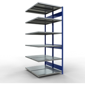 SCHULTE Technique de Stockage - Double montage enfichable. Type 250 kg - 2500x1000x2x600 mm, 12 tablettes