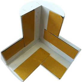 Schutzecke, 3-schenkelig, weiss