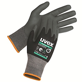 Schutzhandschuh Uvex phynomic XG, EN 388, Aqua-Polymer-Xtra-Grip-Beschichtung, Touchscreen-tauglich, schwarz, Grösse 5