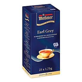 Schwarzer Tee Meßmer Earl Grey, Packung mit 25 Beutel á 1,75 g, UTZ-zertifiziert