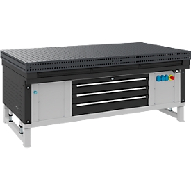 Schweißtisch Otto Kind Multi4Flex Heavy Duty, stationär, höhenverstellbar, bis 2000 kg, B 2000 x T 1000 mm, anthrazit/anthrazit