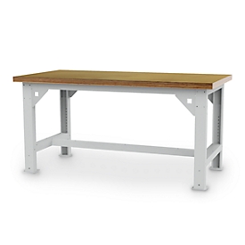 Schwerlasttisch Bedrunka+Hirth, höhenverstellbar, bis 1000 kg, Buche-Multiplex-Arbeitsplatte, , B 1000 x T 750 x H 734-1084 mm
