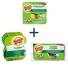 Scotch-Brite® spons set, 12-delig, Classic XXL, 6 stuks + Classic XXL handgreepspons, 4 stuks + Classic Comfort, 2 stuks