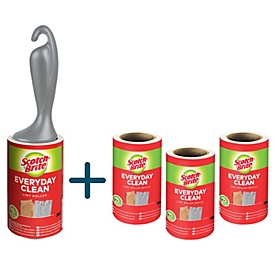 Scotch-Brite™ voordeelset Everyday Clean pluizenroller, 30 vellen + 3 reserverollen, 56 vellen elk 