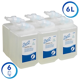Scott® Savon pour les mains Control 6342, non parfumé, 2.500 portions/litre, 6 bouteilles à 1 litre, incolore