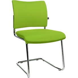 SEAT POINT cantilever chair, upholstered, without armrests, stackable, set of 2, green