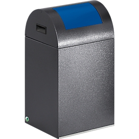 Selbstlöschende Wertstoff-Abfallsammler 40R, antiksilber/blau