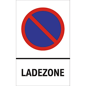 Señal de prohibido aparcar, "Ladezone"