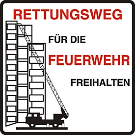 Señal de prohibido aparcar "Rettungsweg für die Feuerwehr freihalten" (aluminio dibond)