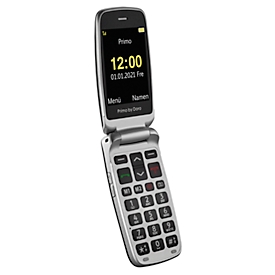 Senioren mobiele telefoon Primo™ 418 van Doro, SOS-toets, val sensor, binnen &amp; buiten locatie functie, cardio meting, camera, WiFi/GPS/Bluetooth, met oplaadstation