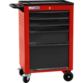 Servante d'atelier BASIC, 5 tiroirs, rouge
