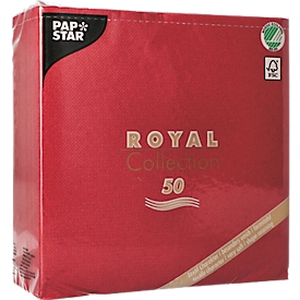 Servetten Papstar Royal Collection, 5 x 50 stuks, 1/4 vouw, stoflook, 400 x 400 mm, papier, bordeaux