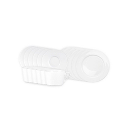 Service à café Heike, pour 6 personnes, porcelaine, blanc, 18 pcs.