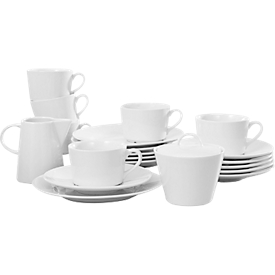 Service à café Heike, pour 6 personnes, porcelaine, blanc, 20 pcs.