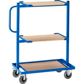 Service trolley, with open shelves, without wooden planks, stationary