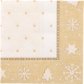 Servietten Papstar "ROYAL Collection", 20 Stück, 1/4-Falz, 250 x 250 mm, gold