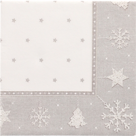 Servietten Papstar "ROYAL Collection", 20 Stück, 1/4-Falz, 400 x 400 mm, silber