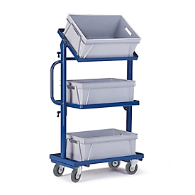 Serving trolley, with wooden shelves, without boxes European standard, tiltable