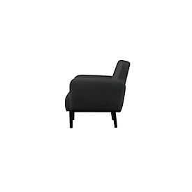 Sessel easyChair® by Paperflow LISBOA, desinfektionsmittelbeständiger Kunstlederbezug schwarz, Fußgestell schwarz, B 710 x T 815 x H 830 mm