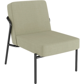Sessel meet® by Paperflow MEDSO Klassik S, gepolstert, Sitzfläche austauschbar, B 580 x T 743 x H 736 mm, Stoff und Stahl, grün/mattschwarz