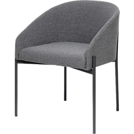 Sessel meet® by Paperflow MILO, gepolstert, B 470 x T 450 x H 450 mm, Stoff und Stahl, anthrazit/mattschwarz